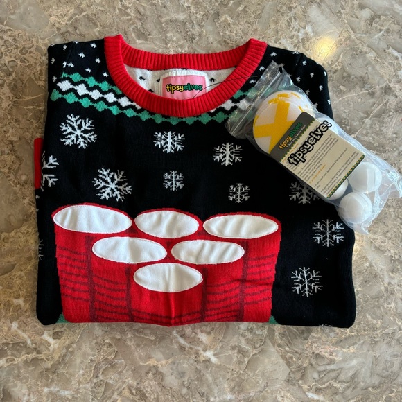 TIPSY ELVES
Long Sleeve Cheer Pong Game Sweater - Picture 8 of 10